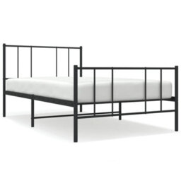 Berkfield Metal Bed Frame With Headboard And Footboard Black 90X190 Cm 3Ft Single - thumbnail 2