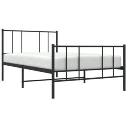 Berkfield Metal Bed Frame With Headboard And Footboard Black 90X190 Cm 3Ft Single - thumbnail 3