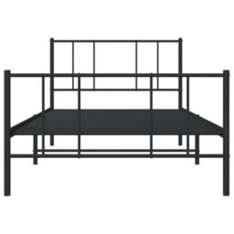 Berkfield Metal Bed Frame With Headboard And Footboard Black 90X190 Cm 3Ft Single - thumbnail 6