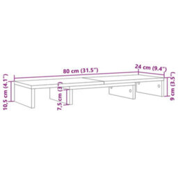 Walplus Monitor Stand Riser Adjustable Artisian Oak 80X24X10.5 Cm Engineered Wood - thumbnail 9