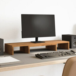 Walplus Monitor Stand Riser Adjustable Artisian Oak 80X24X10.5 Cm Engineered Wood - thumbnail 1