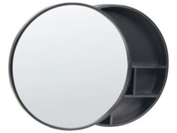 Wyld And Coco Ecobamboo Wall Mirror Cabinet Black Bamboo 50 X 50 Cm Sliding Door - thumbnail 3