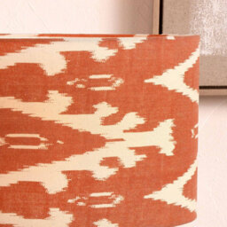 Pacific Lifestyle 35Cm Orange Patterned Drum Lampshade Cylinder Table Lamp Shade - thumbnail 2