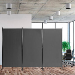 Costway 3 Panels Freestanding Room Divider Wall Folding Room Partition Separator Privacy Grey - thumbnail 5