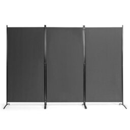 Costway 3 Panels Freestanding Room Divider Wall Folding Room Partition Separator Privacy Grey
