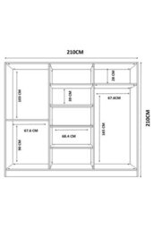 Evuhome Chloe 6 Door 2 Drawer Mirrored White Wardrobe - thumbnail 5
