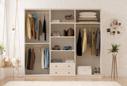 Evuhome Chloe 6 Door 2 Drawer Mirrored White Wardrobe - thumbnail 3