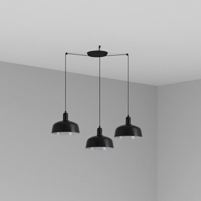 Luminosa Lighting Luminosa Tatawin Medium 3 Light Black Cluster Drop Pendant Lamp