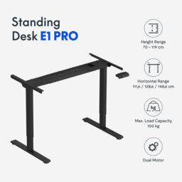Flexispot Electric Adjustable Stand Desk With 2 Motors, Memory Preset & Anti-Collision, 120 X 60Cm Maple Desktop & White Frame - thumbnail 2