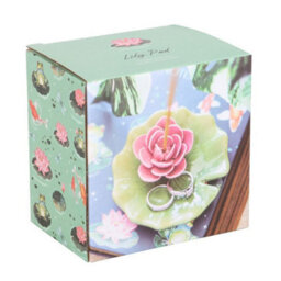 Lily Pad Ceramic Incense & Trinket Dish - Elegant Home Decor - thumbnail 4