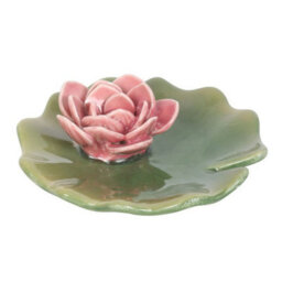 Lily Pad Ceramic Incense & Trinket Dish - Elegant Home Decor - thumbnail 2