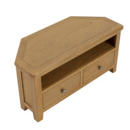The Furniture Market Cotswold Rustic Smoked Oak Corner Tv Unit Stand Up To 46 Widescreen Size - thumbnail 7