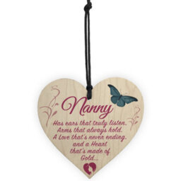 Red Ocean Nanny Heart Of Gold Hanging Wooden Heart Plaque Sign Gift - thumbnail 5