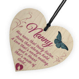 Red Ocean Nanny Heart Of Gold Hanging Wooden Heart Plaque Sign Gift - thumbnail 6
