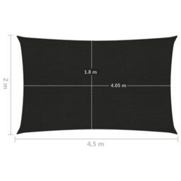Berkfield Sunshade Sail 160 G/m2 Black 2X4.5 M Hdpe - thumbnail 6