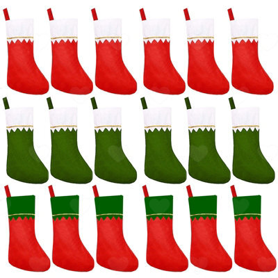 Amorly 18Pcs Christmas Stockings With White Cuff Gold Trim, Diy Hanging Sacks For Family Holiday Gatherings Christmas Party Decorations - image 1