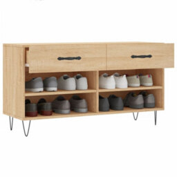 Berkfield Industrial Shoe Bench Sonoma Oak 102X35X55 Cm Engineered Wood - thumbnail 4