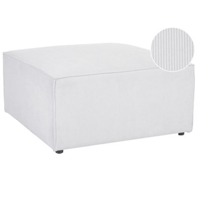 Beliani Ottoman Lemvig Corduroy Off-White - image 1