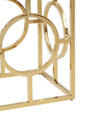 Orsina Luxe Gold Polished Side Table, Square Bedside Table With Tempered Glass Top, Small Metal Table For Decor - thumbnail 5