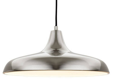 Luminosa Lighting Luminosa Curtis 1 Light Dome Ceiling Pendant Brushed Steel, E27 - image 1