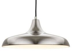 Luminosa Lighting Luminosa Curtis 1 Light Dome Ceiling Pendant Brushed Steel, E27 - thumbnail 1