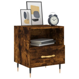 Berkfield Bedside Cabinet Smoked Oak 40X35X47.5 Cm Engineered Wood - thumbnail 8