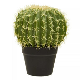 Orsina Fiori Artificial Cactus In Plastic Pot, Desert-Inspired Faux Plant For Windowsill Or Tabletop