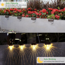 4-Pack Solar Deck Lights Waterproof Led Step And Fence Lights For Outdoor Garden Use - thumbnail 4