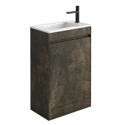 Plum&clay Rigel Metallic Floor Standing Cloakroom Vanity Unit With Resin Basin (W)55Cm (H)87Cm - image 1