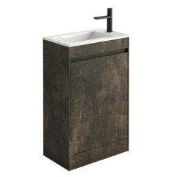 Plum&clay Rigel Metallic Floor Standing Cloakroom Vanity Unit With Resin Basin (W)55Cm (H)87Cm