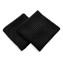"Deconovo Set Of 2 Super Soft Corduroy Cushion Covers Black 18""x18""" - thumbnail 3