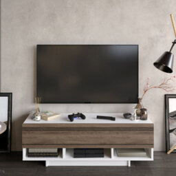 Decorotika Celestia Tv Stand Tv Unit White And Walnut