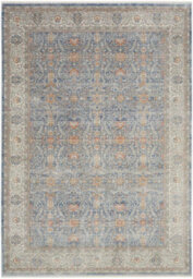Light Blue Luxurious Traditional Bordered Floral Rug Easy To Clean Living Room And Bedroom-259Cm X 351Cm - thumbnail 9