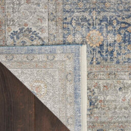 Light Blue Luxurious Traditional Bordered Floral Rug Easy To Clean Living Room And Bedroom-259Cm X 351Cm - thumbnail 8