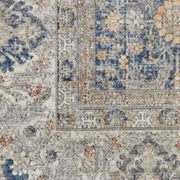 Light Blue Luxurious Traditional Bordered Floral Rug Easy To Clean Living Room And Bedroom-259Cm X 351Cm - thumbnail 4