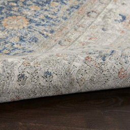 Light Blue Luxurious Traditional Bordered Floral Rug Easy To Clean Living Room And Bedroom-259Cm X 351Cm - thumbnail 7