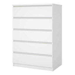 Wyld Haus Budapest 5-Drawer White Wooden Storage Chest, Gloss Finish, 1113mm H - thumbnail 4
