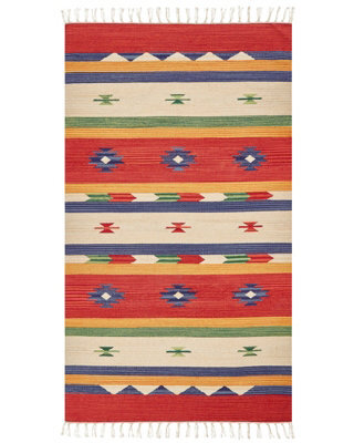 Beliani Klim Multicolour Cotton Kilim Area Rug 80 X 150 Cm - Handwoven Flatweave With Tassels - image 1