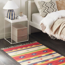 Beliani Klim Multicolour Cotton Kilim Area Rug 80 X 150 Cm - Handwoven Flatweave With Tassels - thumbnail 2