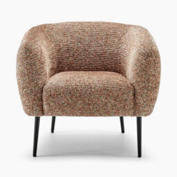 Furniturebox Veda Orange Fabric Accent Tub Chair - Bedroom Chair, Vanity Chair, Reading Chair - thumbnail 4