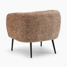 Furniturebox Veda Orange Fabric Accent Tub Chair - Bedroom Chair, Vanity Chair, Reading Chair - thumbnail 5