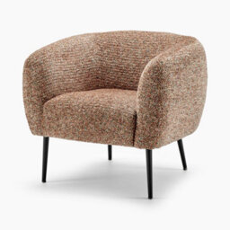 Furniturebox Veda Orange Fabric Accent Tub Chair - Bedroom Chair, Vanity Chair, Reading Chair - thumbnail 3