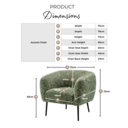 Furniturebox Veda Orange Fabric Accent Tub Chair - Bedroom Chair, Vanity Chair, Reading Chair - thumbnail 9