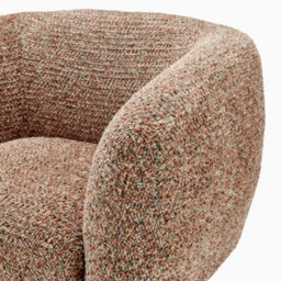 Furniturebox Veda Orange Fabric Accent Tub Chair - Bedroom Chair, Vanity Chair, Reading Chair - thumbnail 6