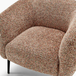 Furniturebox Veda Orange Fabric Accent Tub Chair - Bedroom Chair, Vanity Chair, Reading Chair - thumbnail 7