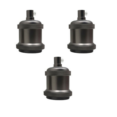 E27 Threaded Lamp Holder Base Adapter With Shade Ring Metal Screw In Light Socket For Pendant,ceiling,wall Fixtures ,diy Bulbs - image 1