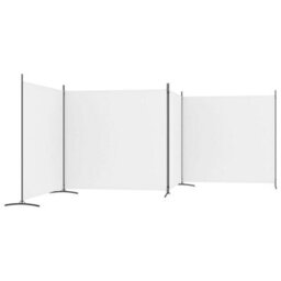 Berkfield 4-Panel Room Divider White 698X180 Cm Fabric - thumbnail 4
