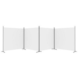 Berkfield 4-Panel Room Divider White 698X180 Cm Fabric - thumbnail 5