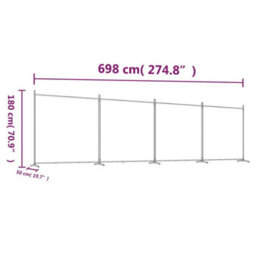 Berkfield 4-Panel Room Divider White 698X180 Cm Fabric - thumbnail 8
