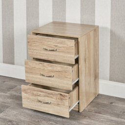 Urbn-Living Urbnliving Height 180Cm 4 Piece Wooden Bedroom Set Oak Wardrobe Chest Cabinet Bedside Table Clothes Storage - thumbnail 8